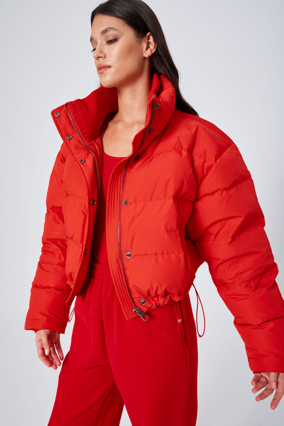 red puffer jacket by atoir x rozalia 