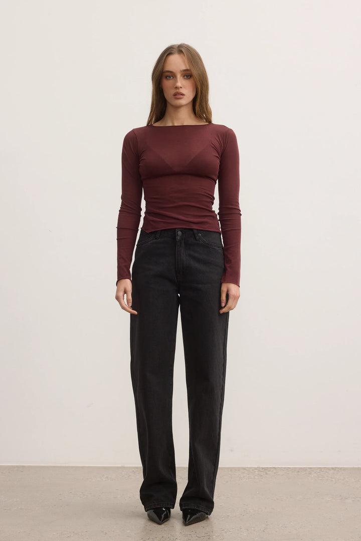 BAYSE BRAND Womens Zoe Top Plum, WOMENS TOPS & SHIRTS, BAYSE BRAND, Elwood 101