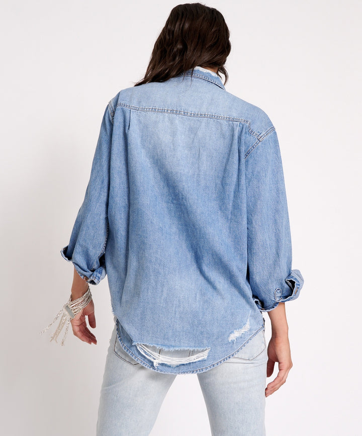 ONE TEASPOON Womens Pacifica Classic Everyday Denim Shirt, WOMENS TOPS & SHIRTS, OneTeaspoon, Elwood 101