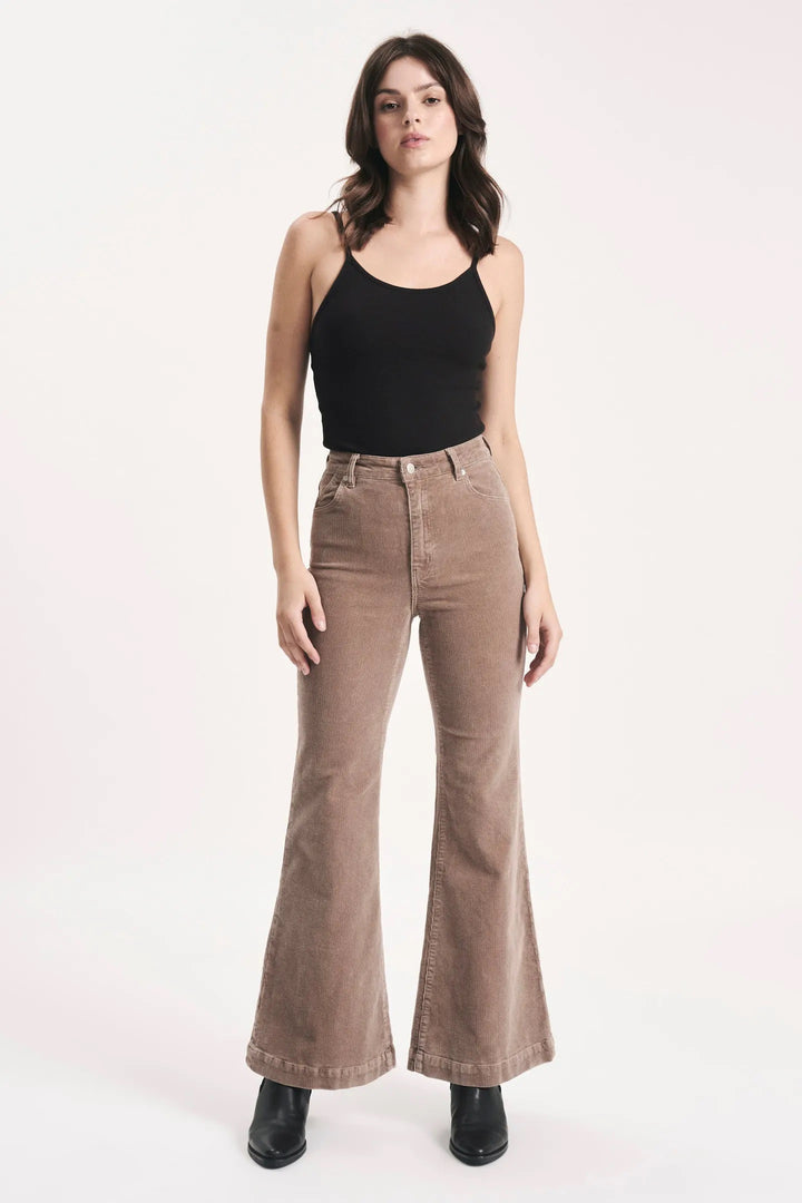 ROLLAS Womens Eastcoast Flare Mink Cord, WOMENS DENIM, ROLLAS, Elwood 101