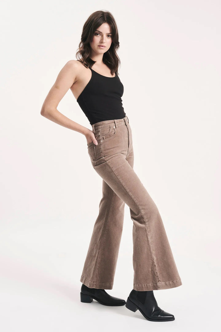 ROLLAS Womens Eastcoast Flare Mink Cord, WOMENS DENIM, ROLLAS, Elwood 101