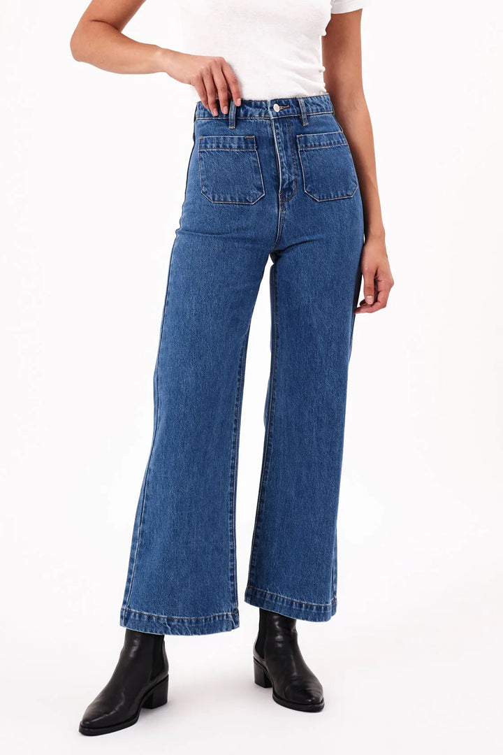 Rollas WOMENS SAILOR JEAN - ASHLEY BLUE, WOMENS DENIM, ROLLAS, Elwood 101