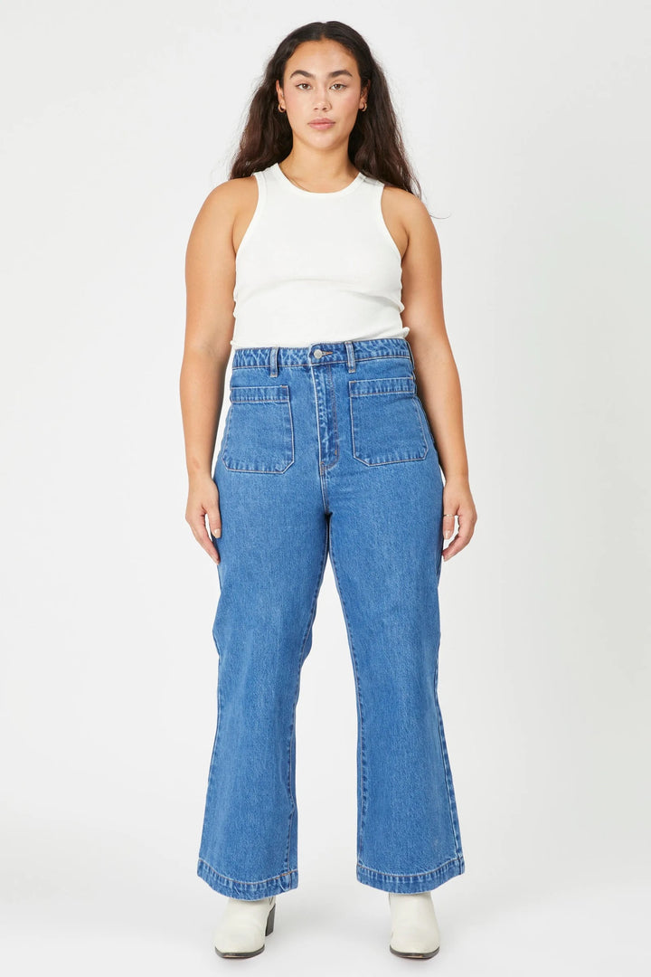 Rollas WOMENS SAILOR JEAN - ASHLEY BLUE, WOMENS DENIM, ROLLAS, Elwood 101