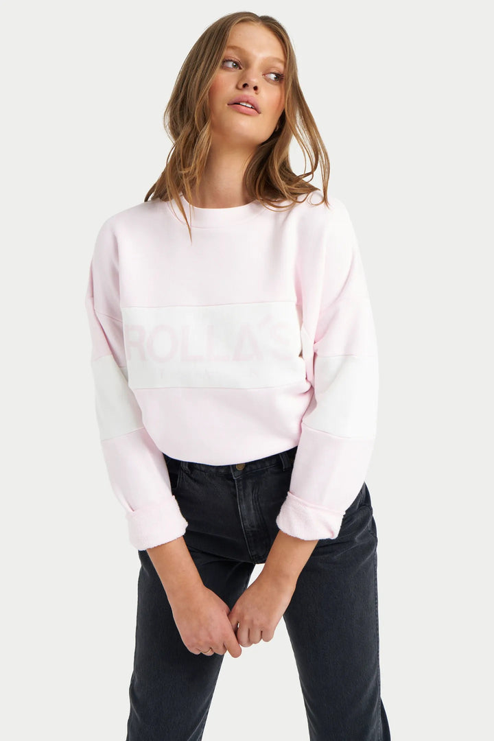 ROLLAS Womens Split Logo Sweater - Pink, WOMENS KNITS & SWEATERS, ROLLAS, Elwood 101