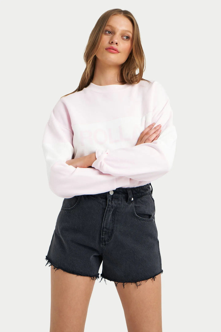ROLLAS Womens Split Logo Sweater - Pink, WOMENS KNITS & SWEATERS, ROLLAS, Elwood 101