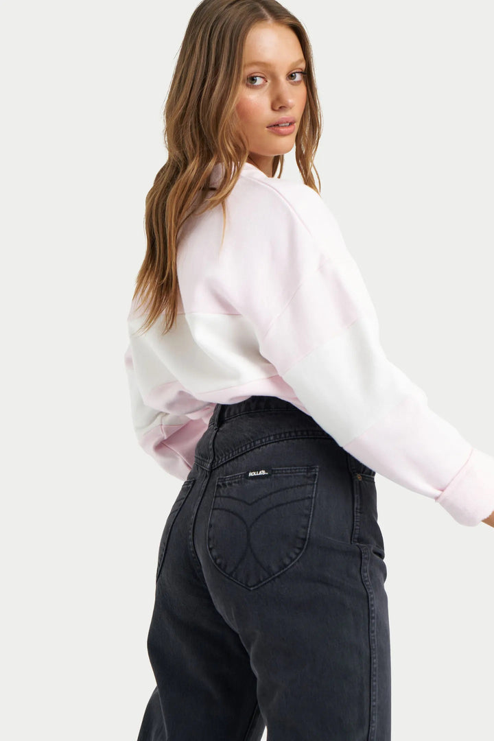 ROLLAS Womens Split Logo Sweater - Pink, WOMENS KNITS & SWEATERS, ROLLAS, Elwood 101