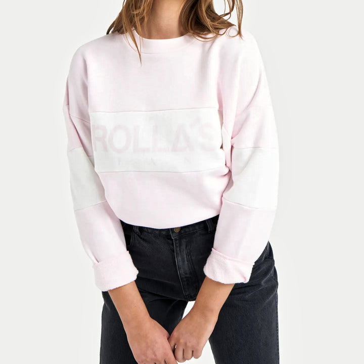 ROLLAS Womens Split Logo Sweater - Pink, WOMENS KNITS & SWEATERS, ROLLAS, Elwood 101