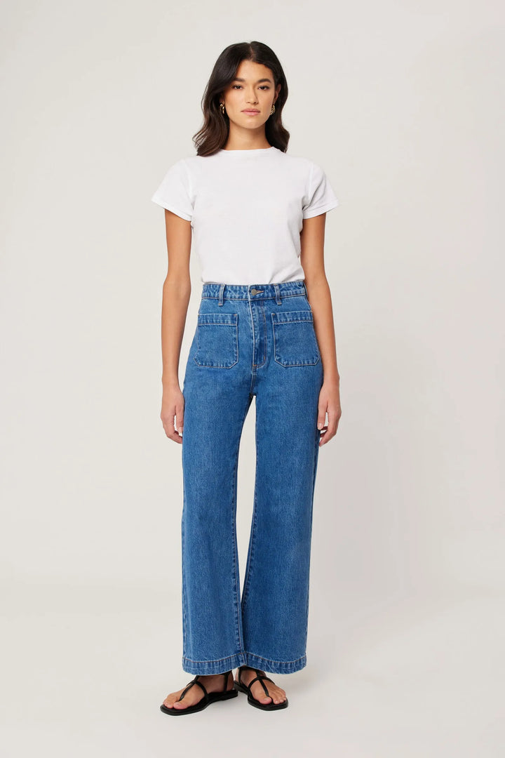 Rollas WOMENS SAILOR JEAN - ASHLEY BLUE, WOMENS DENIM, ROLLAS, Elwood 101