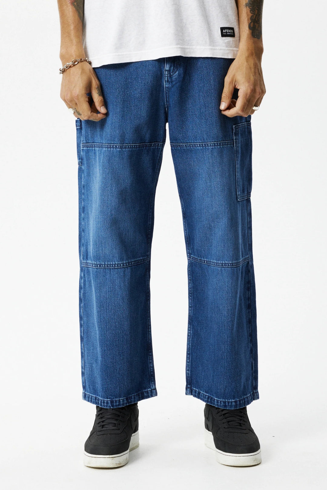 AFENDS Mens Richmond Denim Baggy Carpenter Jeans - Authentic Blue, MENS DENIM, AFENDS, Elwood 101