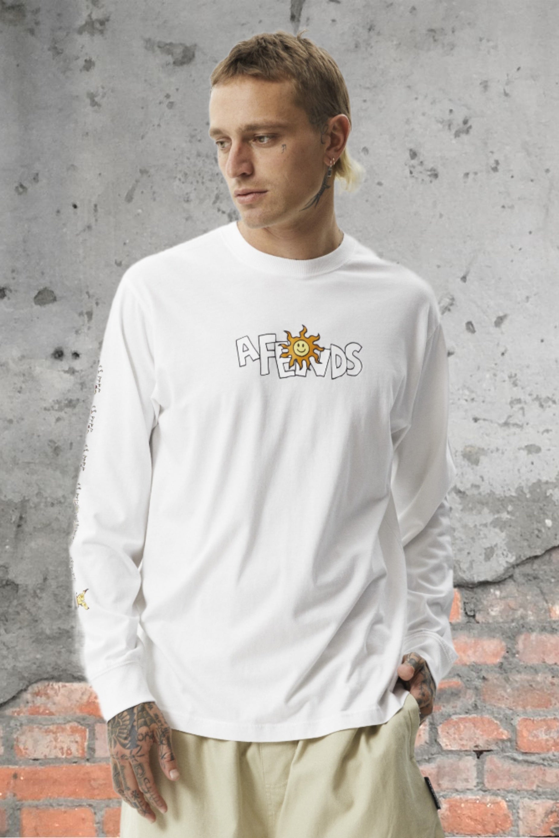 AFENDS Mens Sunshine Long Sleeve Graphic T- Shirt