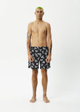 AFENDS Mens Hibiscus - Swim Short 18" - Black, MENS SHORTS, AFENDS, Elwood 101