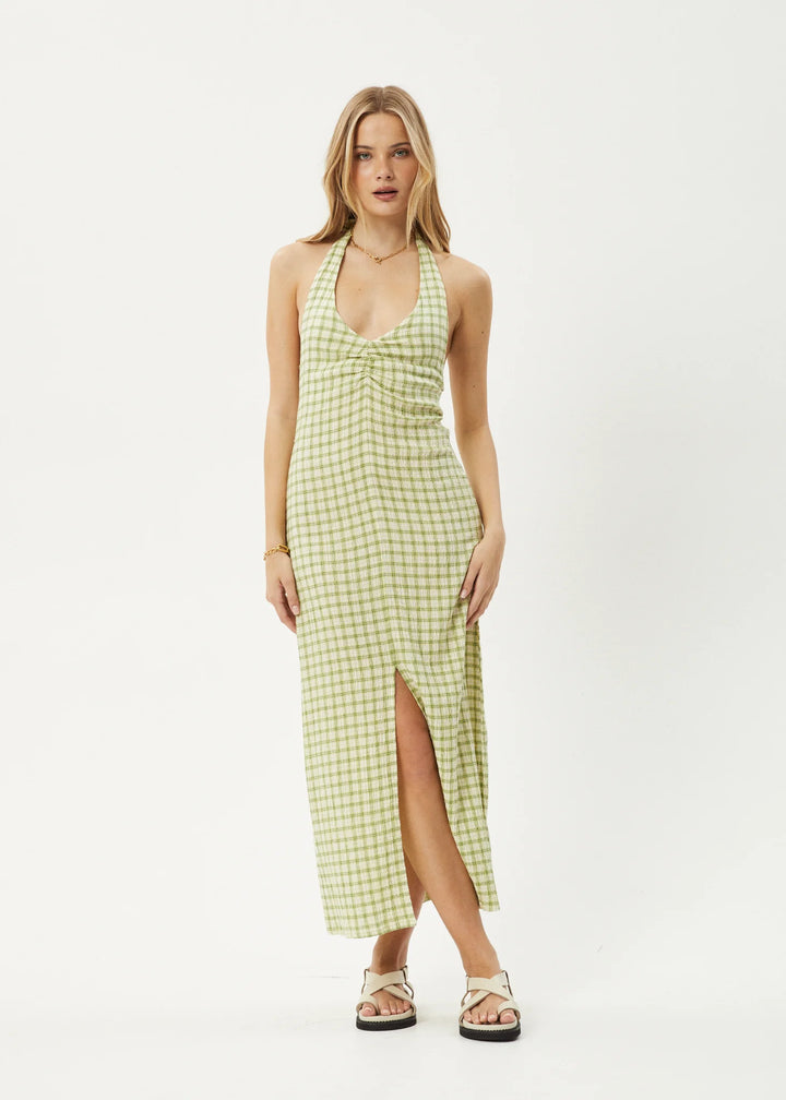 AFENDS Womens Darcy - Check Maxi Dress - Lemongrass Check, WOMENS DRESSES, AFENDS, Elwood 101