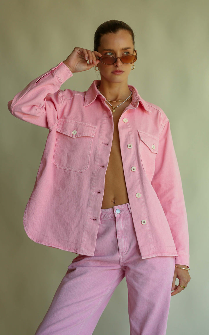 ARAMINTA JAMES Womens Merci Denim Shacket - Peony, WOMENS TOPS & SHIRTS, ARAMINTA JAMES, Elwood 101