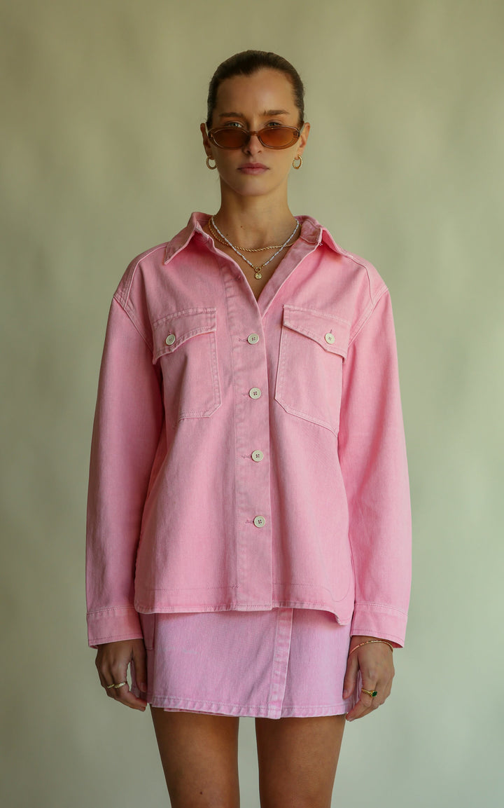 ARAMINTA JAMES Womens Merci Denim Shacket - Peony, WOMENS TOPS & SHIRTS, ARAMINTA JAMES, Elwood 101