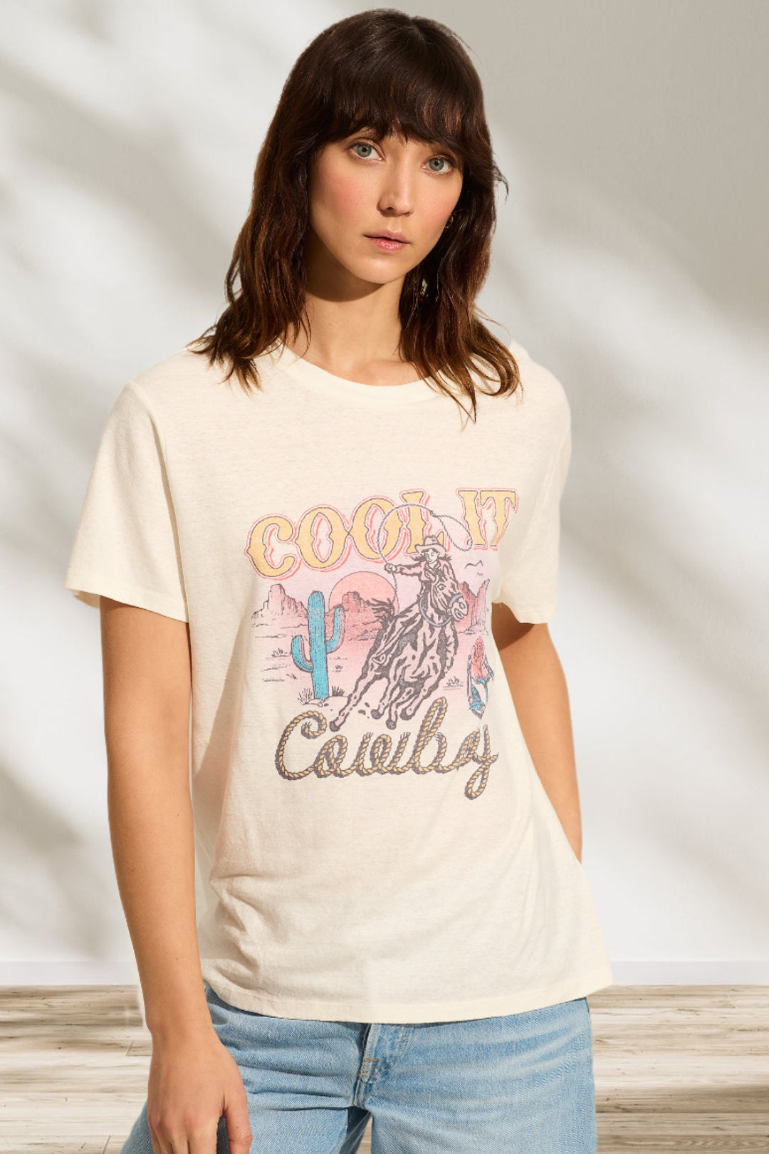 AUGUSTE THE LABEL Womens Cool It Cowboy Classic Tee - Off White, WOMENS TEES & TANKS, AUGUSTE THE LABEL, Elwood 101