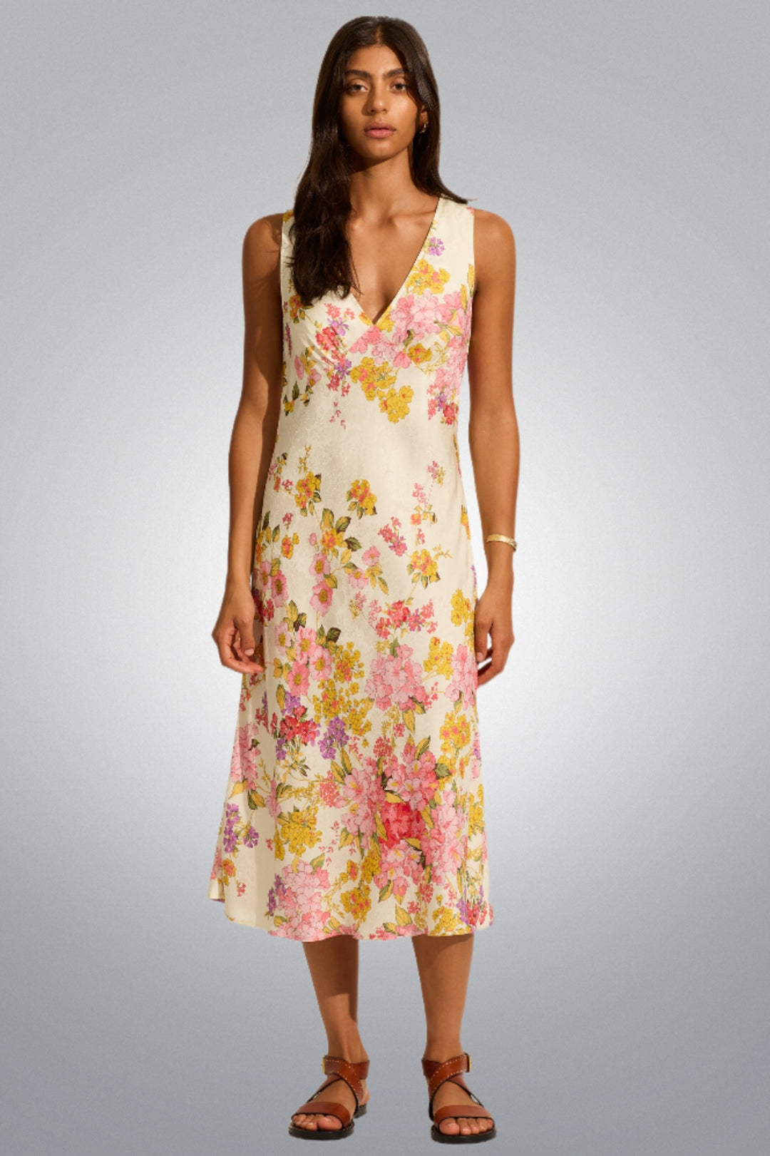 AUGUSTE THE LABEL Womens Lara Midi Dress - Off White, WOMENS DRESSES, AUGUSTE THE LABEL, Elwood 101