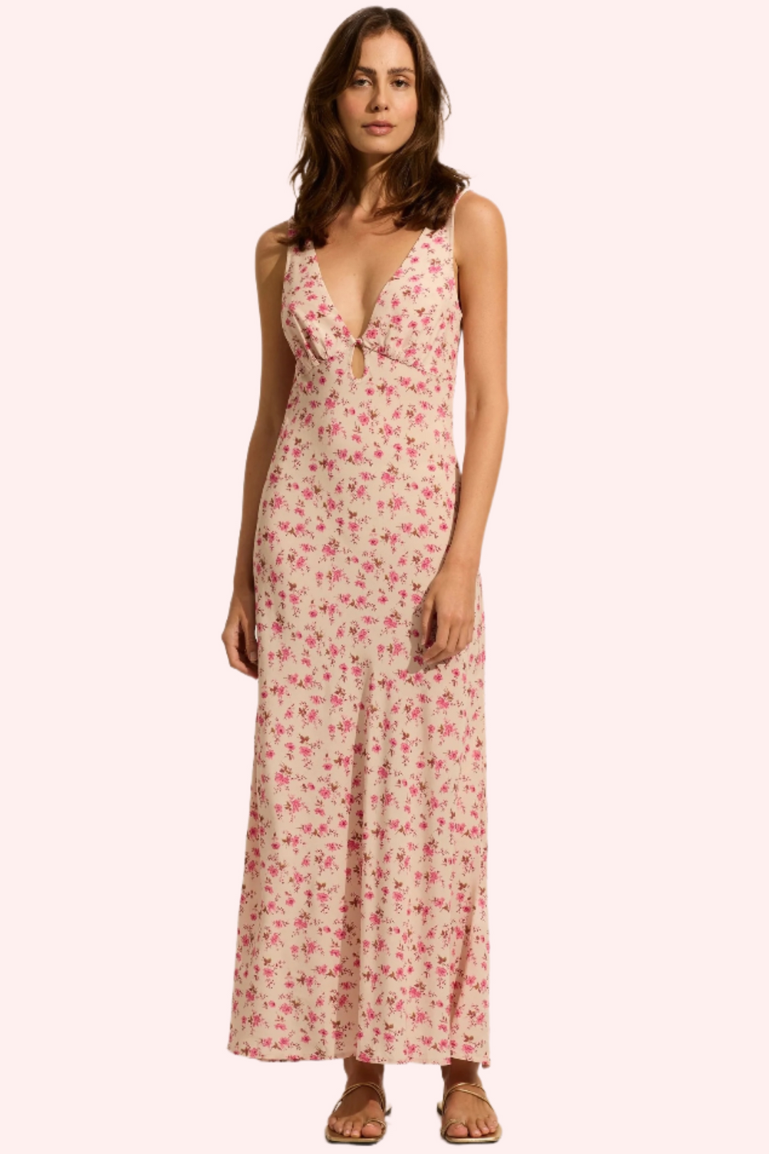 AUGUSTE THE LABEL Womens Iona Midi Dress -  Oat Eloise Ditsy Floral, WOMENS DRESSES, AUGUSTE THE LABEL, Elwood 101