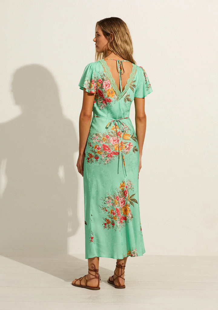 AUGUSTE THE LABEL Womens Rianne Midi Dress - Leonie Mint Green Floral, WOMENS DRESSES, AUGUSTE THE LABEL, Elwood 101