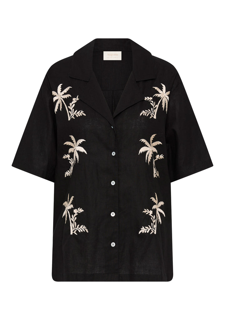 AUGUSTE THE LABEL Womens Joe Linen Shirt - Black, WOMENS TOPS & SHIRTS, AUGUSTE THE LABEL, Elwood 101