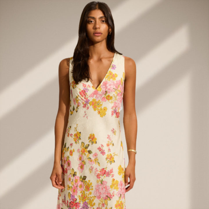 AUGUSTE THE LABEL Womens Lara Midi Dress - Off White, WOMENS DRESSES, AUGUSTE THE LABEL, Elwood 101