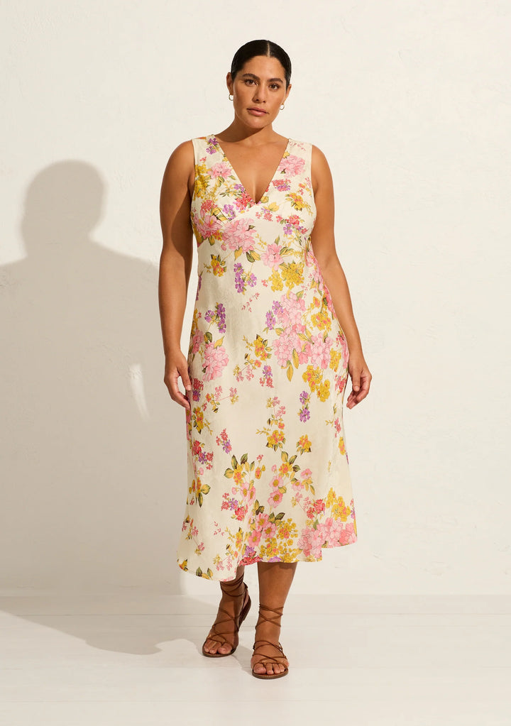 AUGUSTE THE LABEL Womens Lara Midi Dress - Off White, WOMENS DRESSES, AUGUSTE THE LABEL, Elwood 101