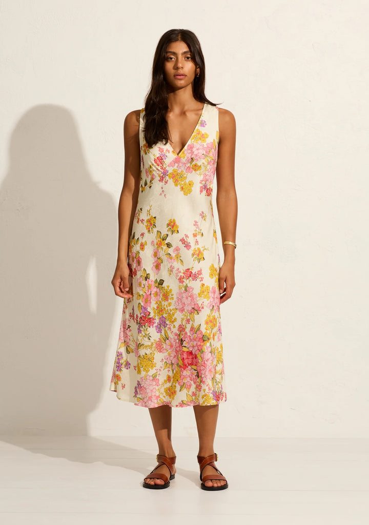 AUGUSTE THE LABEL Womens Lara Midi Dress - Off White, WOMENS DRESSES, AUGUSTE THE LABEL, Elwood 101