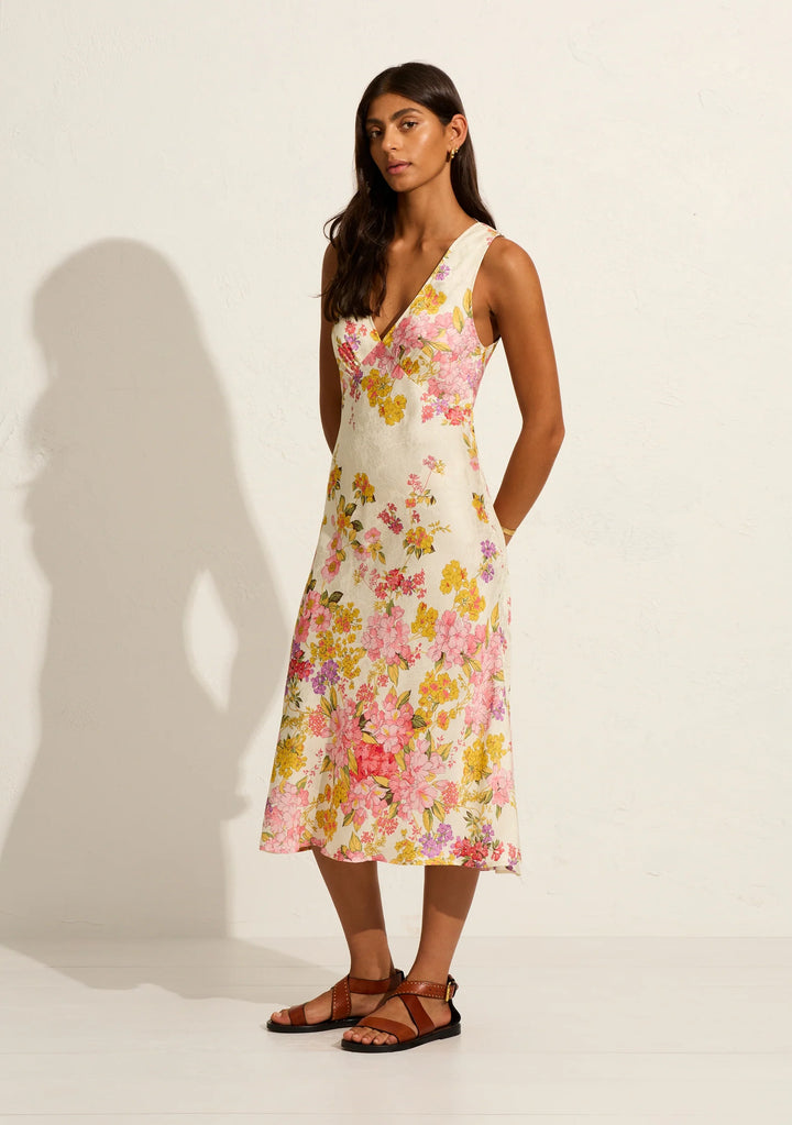 AUGUSTE THE LABEL Womens Lara Midi Dress - Off White, WOMENS DRESSES, AUGUSTE THE LABEL, Elwood 101