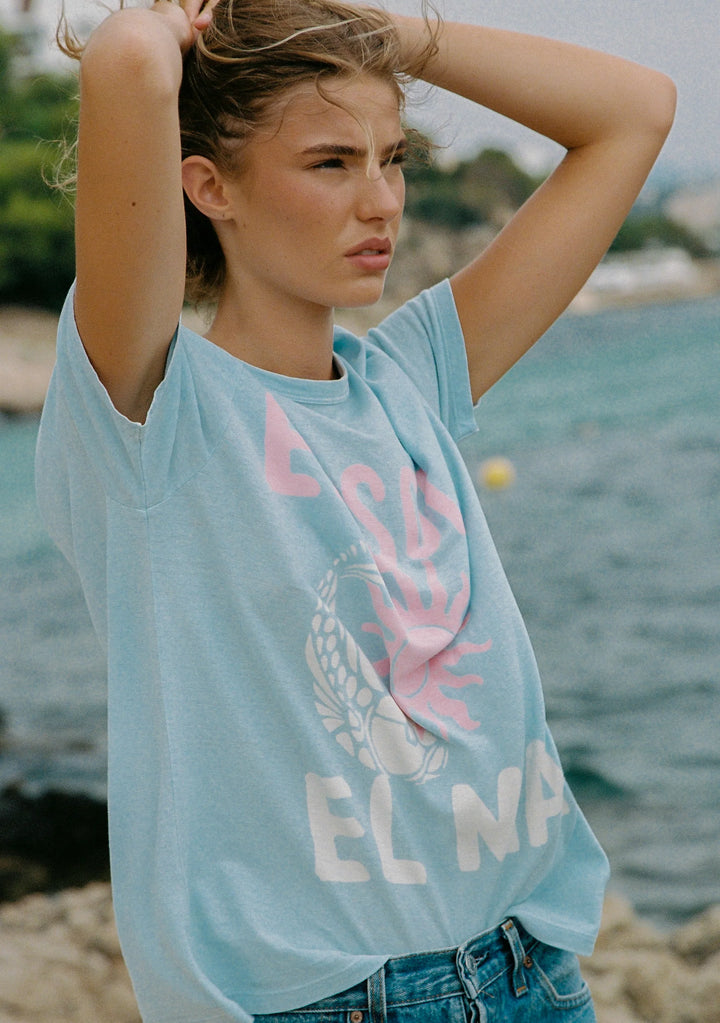 AUGUSTE THE LABEL Womens Sol Classic Tee in Sky Blue, WOMENS TEES & TANKS, AUGUSTE THE LABEL, Elwood 101
