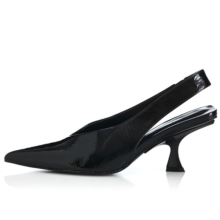 ALIAS MAE Womens Frankie Black Crinkle Patent Leather Heels, WOMENS SHOES, ALIAS MAE, Elwood 101
