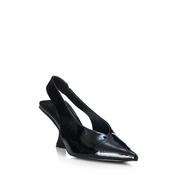 ALIAS MAE Womens Frankie Black Crinkle Patent Leather Heels, WOMENS SHOES, ALIAS MAE, Elwood 101