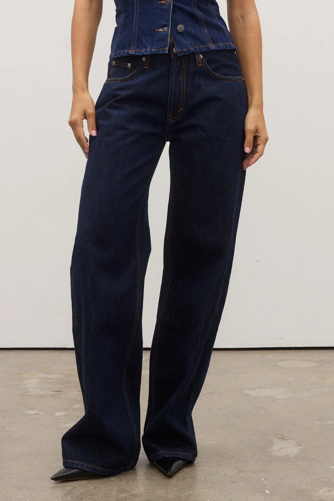 BAYSE BRAND Womens Avery Mid Rise Jean Dark Indigo, WOMENS DENIM, BAYSE BRAND, Elwood 101