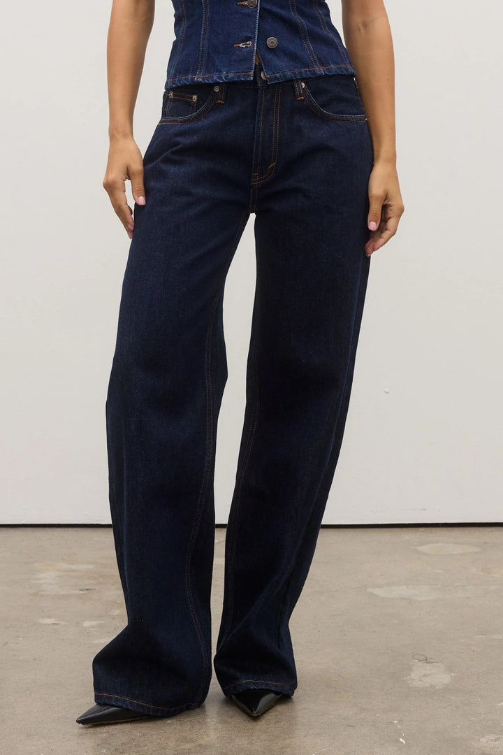 BAYSE BRAND Womens Avery Mid Rise Jean Dark Indigo, WOMENS DENIM, BAYSE BRAND, Elwood 101