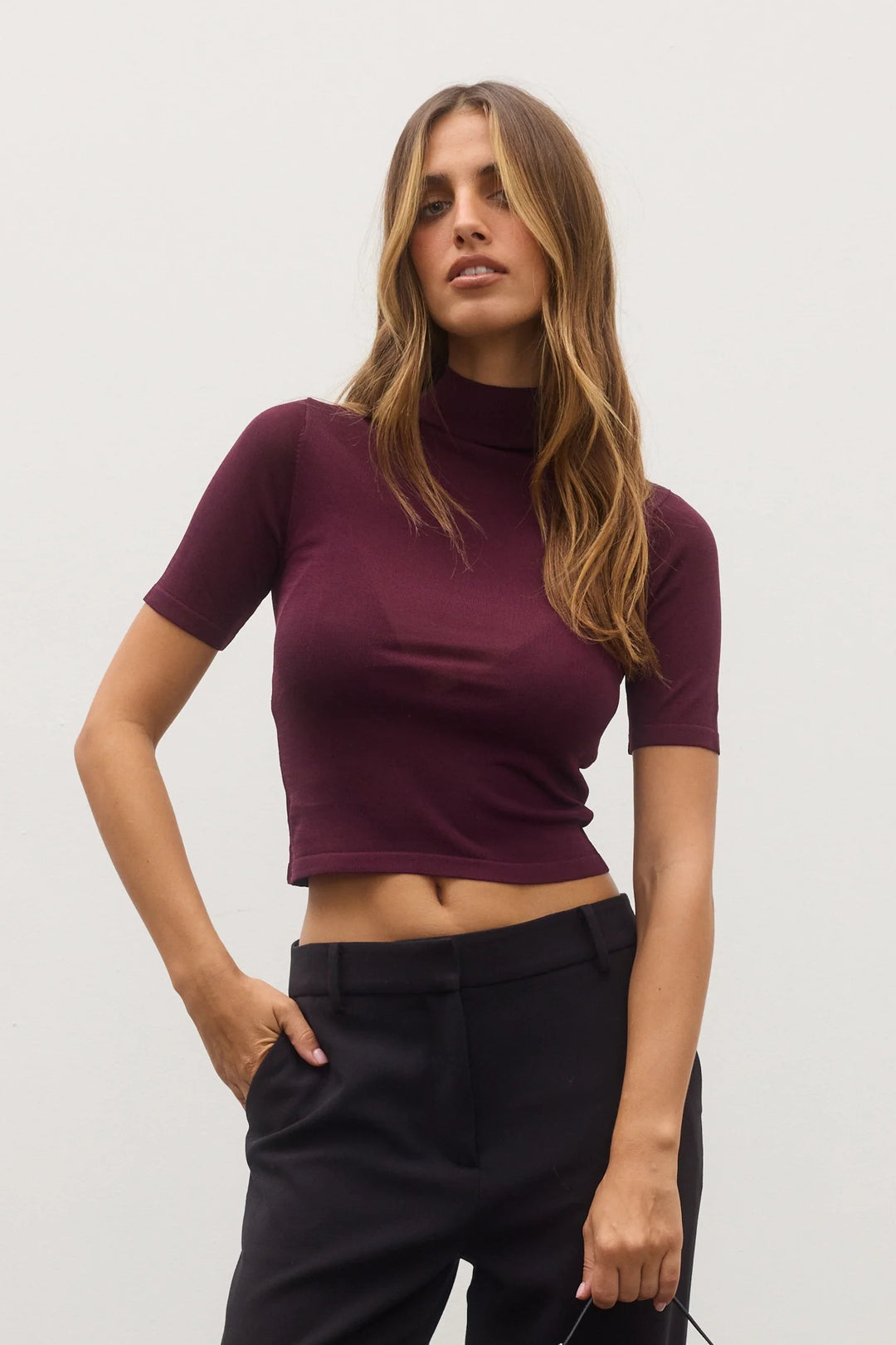 BAYSE BRAND Womens Shay Top Plum, WOMENS TOPS & SHIRTS, BAYSE BRAND, Elwood 101