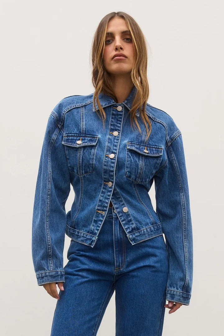 Pre Order BAYSE BRAND Womens Violet Denim Jacket - Denver Blue, WOMENS COATS & JACKETS, BAYSE BRAND, Elwood 101