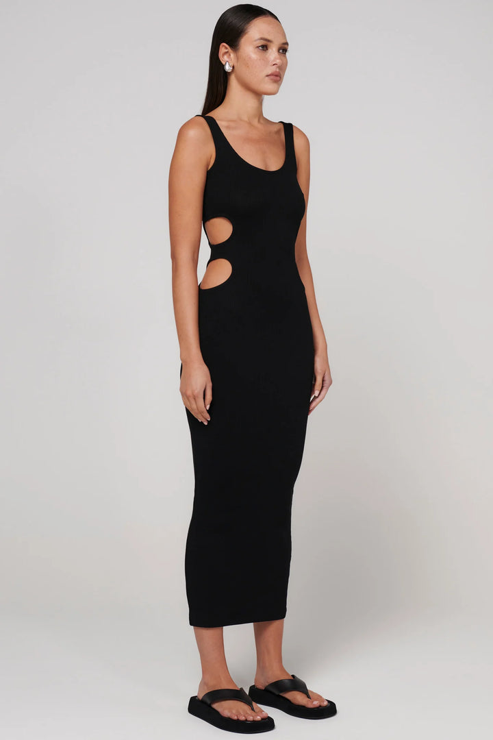 BAYSE BRAND Womens Lane Midi Dress - Black, WOMENS DRESSES, BAYSE BRAND, Elwood 101