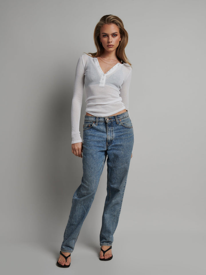 BAYSE BRAND Womens Xavier Long Sleeve Button Top - White, WOMENS TOPS & SHIRTS, BAYSE BRAND, Elwood 101