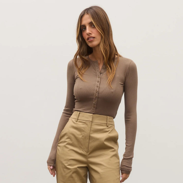 BAYSE BRAND Womens Lara Bodysuit - Cedar, WOMENS BODYSUITS, BAYSE BRAND, Elwood 101