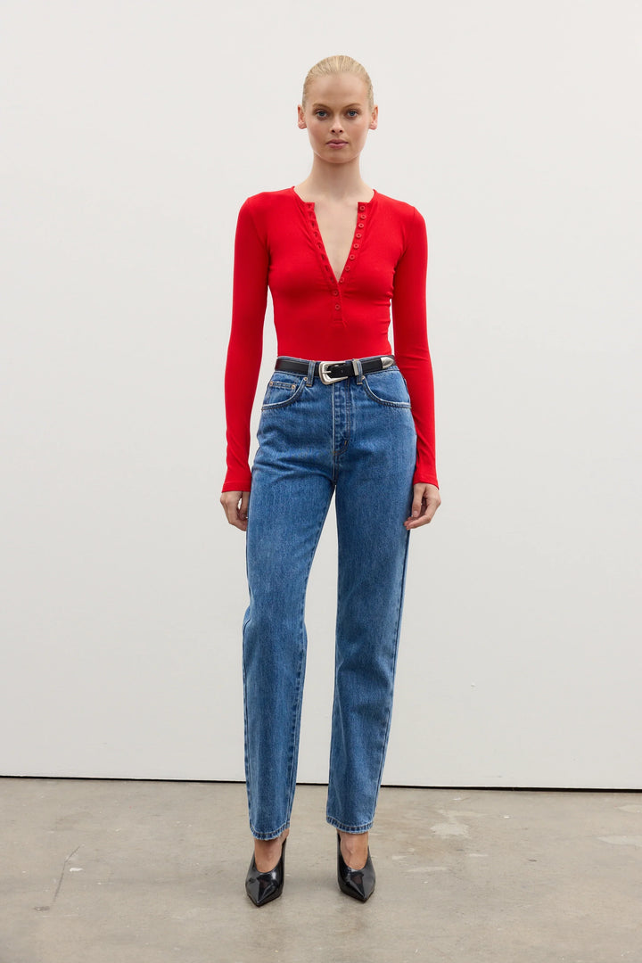 BAYSE BRAND Womens Lara Bodysuit - Cherry Red, WOMENS BODYSUITS, BAYSE BRAND, Elwood 101