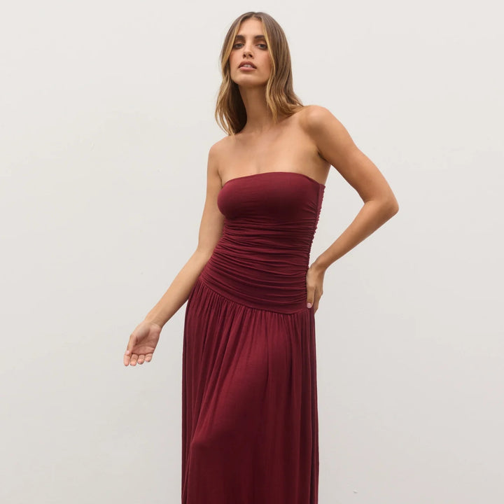 BAYSE BRAND Womens Leah Dress - Wine, WOMENS DRESSES, BAYSE BRAND, Elwood 101