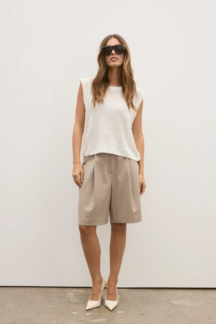 BAYSE BRAND Womens Margo Knit Vest in Ivory, WOMENS TOPS & SHIRTS, BAYSE BRAND, Elwood 101