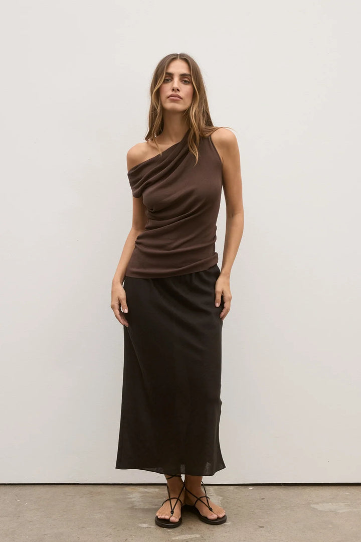 BAYSE BRAND Womens Monet Knit Top in Coffee, WOMENS TOPS & SHIRTS, BAYSE BRAND, Elwood 101