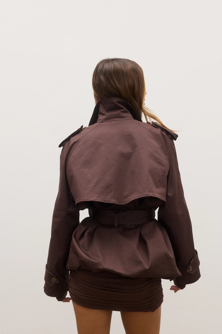 BAYSE BRAND Womens Reece Trench Coat - Espresso, WOMENS COATS & JACKETS, BAYSE BRAND, Elwood 101