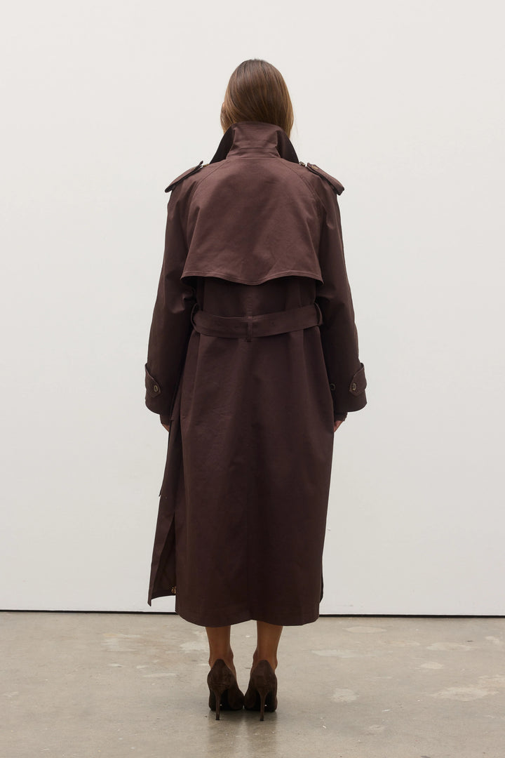 BAYSE BRAND Womens Reece Trench Coat - Espresso, WOMENS COATS & JACKETS, BAYSE BRAND, Elwood 101