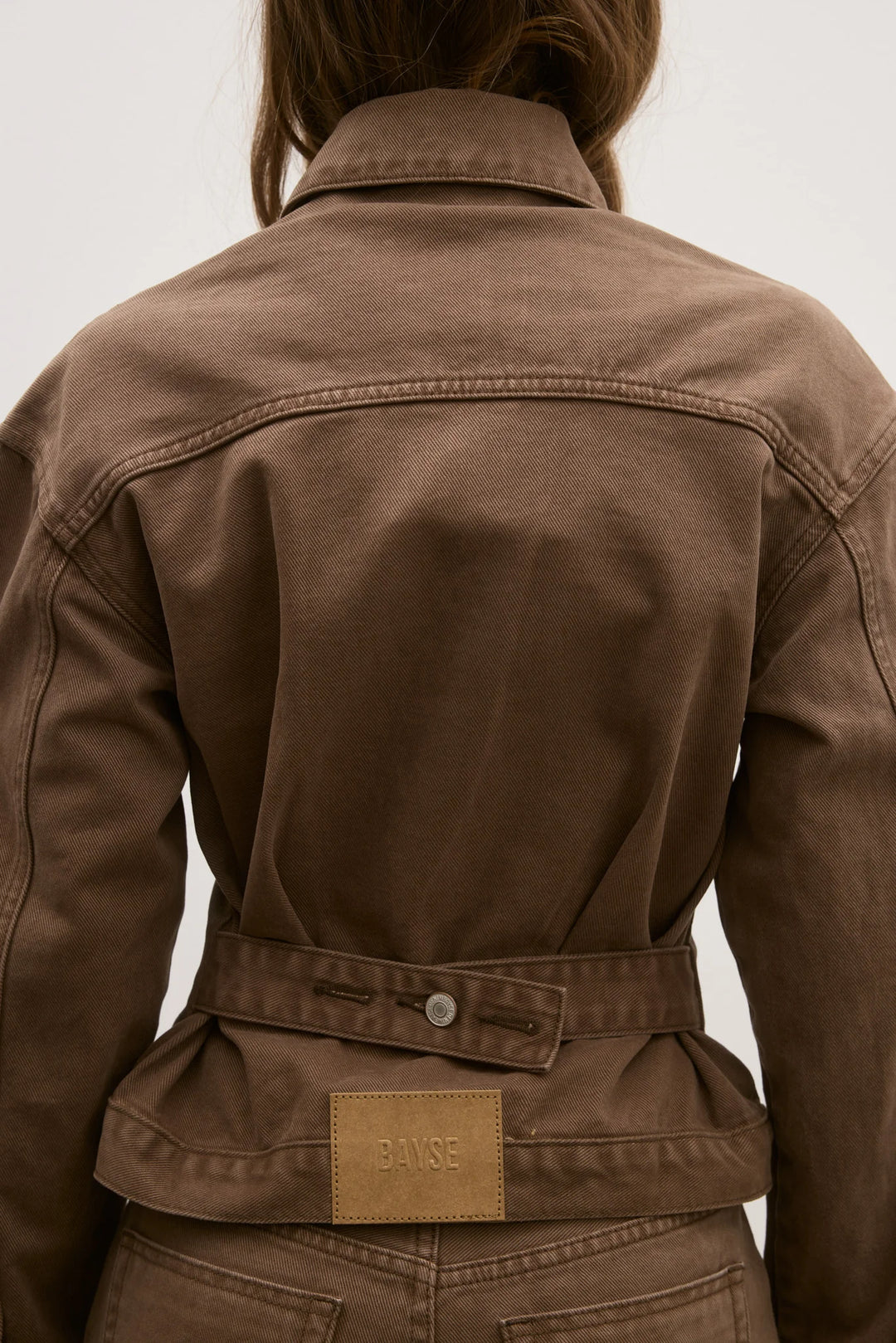 Pre Order BAYSE BRAND Womens Violet Denim Jacket - Chocolate, WOMENS COATS & JACKETS, BAYSE BRAND, Elwood 101