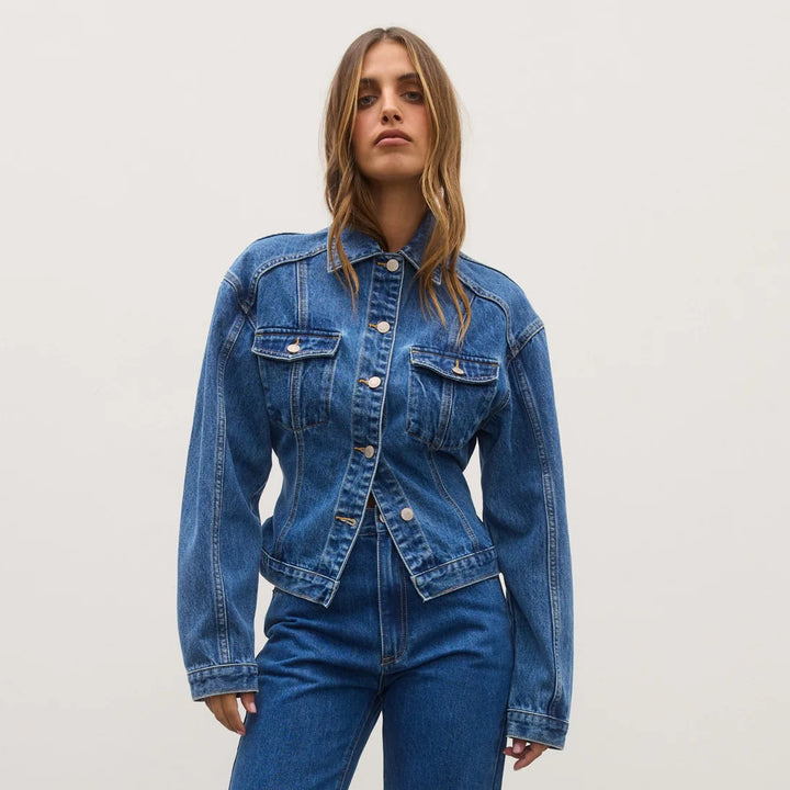 Pre Order BAYSE BRAND Womens Violet Denim Jacket - Denver Blue, WOMENS COATS & JACKETS, BAYSE BRAND, Elwood 101