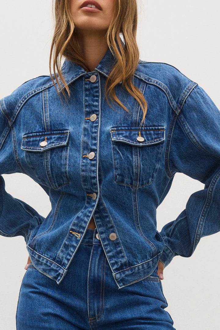 Pre Order BAYSE BRAND Womens Violet Denim Jacket - Denver Blue, WOMENS COATS & JACKETS, BAYSE BRAND, Elwood 101