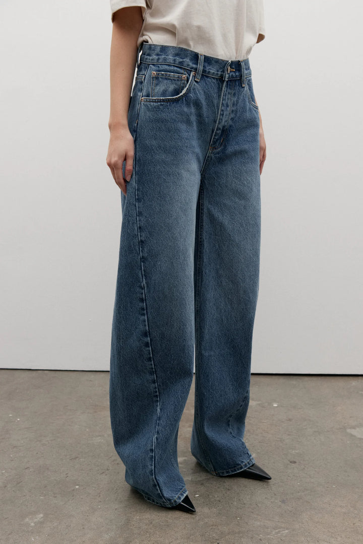 BAYSE BRAND Womens Brooklyn Barrel Leg Jean - True Blue, WOMENS DENIM, BAYSE BRAND, Elwood 101