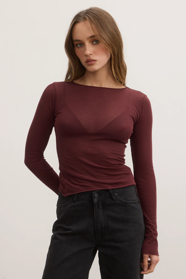 BAYSE BRAND Womens Zoe Top Plum, WOMENS TOPS & SHIRTS, BAYSE BRAND, Elwood 101