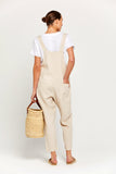 BY RIDLEY Womens Ezra Linen Jumpsuit - Ecru, WOMENS JUMPSUITS & OVERALLS, BY RIDLEY, Elwood 101