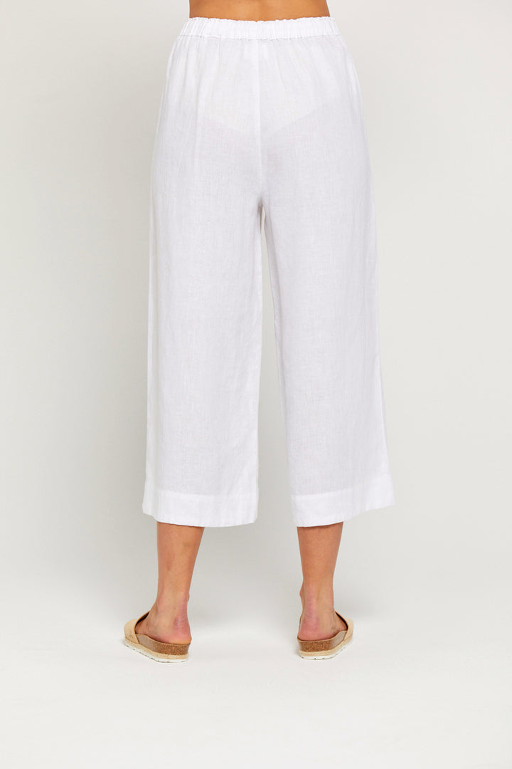 BY RIDLEY Womens Louisa Linen Pant - White, WOMENS PANTS, BY RIDLEY, Elwood 101